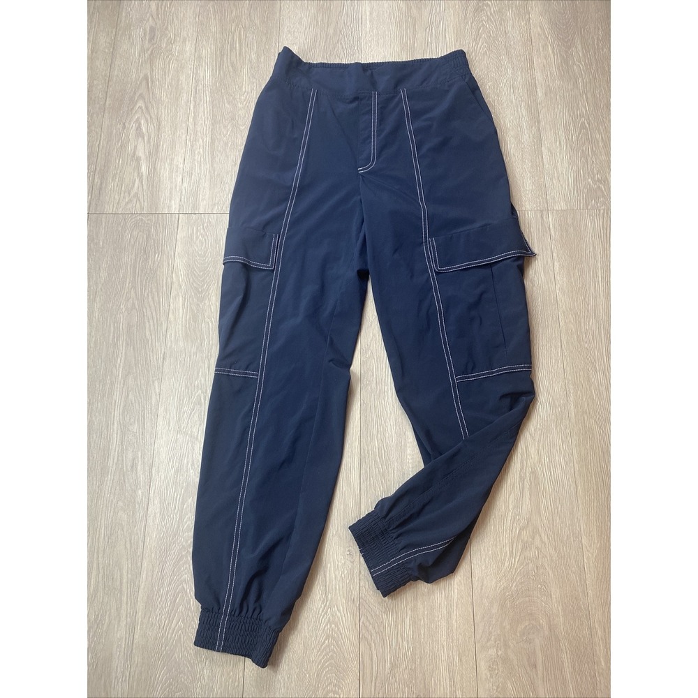 Athleta Cargo Jogger Pants Women's 4‎ Chelsea Utility Navy Blue Stretch